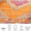 SAFAVIEH Madison Collection Area Rug – 5’1″ x 7’6″, Light Blue & Orange, Boho Chic Medallion Design, Non-Shedding & Easy Care, Ideal for High Traffic Areas in Living Room, Bedroom (MAD133A)(Orange/Fuchsia)
