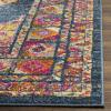 SAFAVIEH Madison Collection Area Rug – 5’1″ x 7’6″, Light Blue & Orange, Boho Chic Medallion Design, Non-Shedding & Easy Care, Ideal for High Traffic Areas in Living Room, Bedroom (MAD133A)(Blue/Fuchsia)