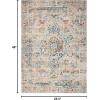SAFAVIEH Madison Collection Area Rug – 5’3″ x 7’6″, Cream & Blue, Boho Distressed Medallion Design, Non-Shedding & Easy Care, Ideal for High Traffic Areas in Living Room, Bedroom (MAD474B)(Grey/Gold)