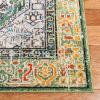 SAFAVIEH Madison Collection Area Rug – 5’3″ x 7’6″, Cream & Blue, Boho Distressed Medallion Design, Non-Shedding & Easy Care, Ideal for High Traffic Areas in Living Room, Bedroom (MAD474B)(Green/Turquoise)