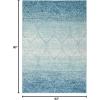 SAFAVIEH Madison Collection Area Rug – 5’3″ x 7’6″, Creme & Yellow, Glam Ogee Trellis Distressed Design, Non-Shedding & Easy Care, Ideal for High Traffic Areas in Living Room, Bedroom (MAD604C)(Blue/Turquoise)