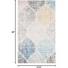 SAFAVIEH Madison Collection Area Rug – 5’3″ x 7’6″, Creme & Yellow, Glam Ogee Trellis Distressed Design, Non-Shedding & Easy Care, Ideal for High Traffic Areas in Living Room, Bedroom (MAD604C)(Ivory/Blue)