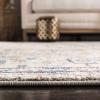 SAFAVIEH Madison Collection Area Rug – 5’3″ x 7’6″, Orange & Ivory, Boho Chic Medallion Distressed Design, Non-Shedding & Easy Care, Ideal for High Traffic Areas in Living Room, Bedroom (MAD468P)(Grey/Blue)