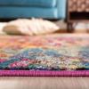 SAFAVIEH Madison Collection Area Rug – 6′ x 9′, Grey & Red, Boho Abstract Distressed Design, Non-Shedding & Easy Care, Ideal for High Traffic Areas in Living Room, Bedroom (MAD425R)(Fuchsia/Gold)