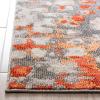 SAFAVIEH Madison Collection Area Rug – 6′ x 9′, Grey & Red, Boho Abstract Distressed Design, Non-Shedding & Easy Care, Ideal for High Traffic Areas in Living Room, Bedroom (MAD425R)(Grey/Orange)