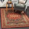 SAFAVIEH Mahal Collection Area Rug – 8′ x 10′, Natural & Navy, Traditional Oriental Design, Non-Shedding & Easy Care, Ideal for High Traffic Areas in Living Room, Bedroom (MAH625B)(Red)