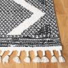 SAFAVIEH Moroccan Tassel Shag Collection Accent Rug – 4’5″ x 6’5″, Ivory & Black, 0.75-inch Thick Ideal for High Traffic Areas in Entryway, Living Room, Bedroom (MTS452A)(Ivory/Black)