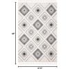 SAFAVIEH Moroccan Tassel Shag Collection Area Rug – 5’3″ x 7’6″, Ivory & Grey, Boho Design, Non-Shedding & Easy Care, 2-inch Thick Ideal for High Traffic Areas in Living Room, Bedroom (MTS601F)(Ivory/Grey)