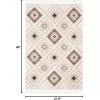 SAFAVIEH Moroccan Tassel Shag Collection Area Rug – 5’3″ x 7’6″, Ivory & Grey, Boho Design, Non-Shedding & Easy Care, 2-inch Thick Ideal for High Traffic Areas in Living Room, Bedroom (MTS601F)(Ivory/Brown)