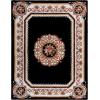 SAFAVIEH Naples Collection Area Rug – 8′ x 10′, Black & Ivory, Handmade Wool, Oriental Pattern, Ideal for Living Room, Bedroom, Dining Space, Home Office (NA901Z-8)