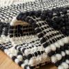 SAFAVIEH Natura Collection Accent Rug – 4′ x 6′, Grey & Ivory, Handmade Moroccan Boho Tribal Wool & Cotton, Ideal for High Traffic Areas in Entryway, Living Room, Bedroom (NAT102A)(Black/Ivory)