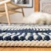 SAFAVIEH Natura Collection Accent Rug – 4′ x 6′, Grey & Ivory, Handmade Moroccan Boho Tribal Wool & Cotton, Ideal for High Traffic Areas in Entryway, Living Room, Bedroom (NAT102A)(Navy/Ivory)