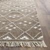 SAFAVIEH Natural Kilim Collection Area Rug – 5′ x 8′, Natural & Ivory, Handmade Moroccan Boho Tribal Wool & Viscose, Ideal for High Traffic Areas in Living Room, Bedroom (NKM316B)(Brown/Ivory)
