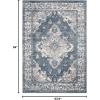 SAFAVIEH Oregon Collection Area Rug – 8′ x 10′, Beige & Grey, Oriental Distressed Design, Non-Shedding & Easy Care, Ideal for High Traffic Areas in Living Room, Bedroom (ORE898B)(Blue/Creme)