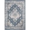 SAFAVIEH Oregon Collection Area Rug – 8′ x 10′, Beige & Grey, Oriental Distressed Design, Non-Shedding & Easy Care, Ideal for High Traffic Areas in Living Room, Bedroom (ORE898B)(Blue/Creme)