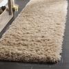 SAFAVIEH Polar Shag Collection Area Rug – 5’1″ x 7’6″, Light Turquoise, Solid Glam Design, Non-Shedding & Easy Care, 3-inch Thick Ideal for High Traffic Areas in Living Room, Bedroom (PSG800T)(Light Beige)