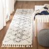 SAFAVIEH Pro Luxe Shag Collection Area Rug – 5′ x 8′, Blue & Creme, Moroccan Boho Tassel Design, Non-Shedding & Easy Care, 2.4-inch Thick Ideal for High Traffic Areas in Living Room, Bedroom (PLX432L)(Cream/Blue)