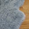 SAFAVIEH Sheep Skin Collection Accent Rug – 3′ x 5′, Steel Blue, Handmade Rustic Glam Genuine Pelt, 3.4-inch Thick Ideal for High Traffic Areas in Entryway, Living Room, Bedroom (SHS121B)(Steel Blue)