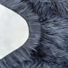 SAFAVIEH Sheep Skin Collection Accent Rug – 3′ x 5′, Steel Blue, Handmade Rustic Glam Genuine Pelt, 3.4-inch Thick Ideal for High Traffic Areas in Entryway, Living Room, Bedroom (SHS121B)(Grey)