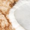 SAFAVIEH Sheep Skin Collection Accent Rug – 3′ x 5′, Steel Blue, Handmade Rustic Glam Genuine Pelt, 3.4-inch Thick Ideal for High Traffic Areas in Entryway, Living Room, Bedroom (SHS121B)(Off White/Coco Brown)