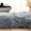 SAFAVIEH Sheep Skin Collection Accent Rug – 3′ x 5′, Steel Blue, Handmade Rustic Glam Genuine Pelt, 3.4-inch Thick Ideal for High Traffic Areas in Entryway, Living Room, Bedroom (SHS121B)(Steel Blue)