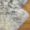 SAFAVIEH Sheep Skin Collection Accent Rug – 3′ x 5′, Steel Blue, Handmade Rustic Glam Genuine Pelt, 3.4-inch Thick Ideal for High Traffic Areas in Entryway, Living Room, Bedroom (SHS121B)(Ivory/Smoke Grey)