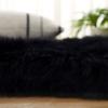 SAFAVIEH Sheep Skin Collection Accent Rug – 3′ x 5′, Steel Blue, Handmade Rustic Glam Genuine Pelt, 3.4-inch Thick Ideal for High Traffic Areas in Entryway, Living Room, Bedroom (SHS121B)(Midnight Black)
