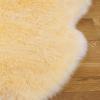 SAFAVIEH Sheep Skin Collection Accent Rug – 3′ x 5′, Steel Blue, Handmade Rustic Glam Genuine Pelt, 3.4-inch Thick Ideal for High Traffic Areas in Entryway, Living Room, Bedroom (SHS121B)(Champagne)