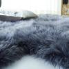 SAFAVIEH Sheep Skin Collection Accent Rug – 3′ x 5′, Steel Blue, Handmade Rustic Glam Genuine Pelt, 3.4-inch Thick Ideal for High Traffic Areas in Entryway, Living Room, Bedroom (SHS121B)(Grey)