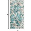 SAFAVIEH Skyler Collection 8′ x 10′ Blue/Ivory SKY186M Modern Abstract Non-Shedding Living Room Bedroom Dining Home Office Area Rug(Blue/Ivory)