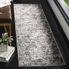 SAFAVIEH Skyler Collection 8′ x 10′ Blue/Ivory SKY186M Modern Abstract Non-Shedding Living Room Bedroom Dining Home Office Area Rug(Charcoal/Ivory)