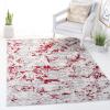 SAFAVIEH Skyler Collection 8′ x 10′ Blue/Ivory SKY186M Modern Abstract Non-Shedding Living Room Bedroom Dining Home Office Area Rug(Grey/Red)