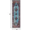 SAFAVIEH Vintage Hamadan Collection Area Rug – 5’3″ x 7’6″, Orange & Multi, Traditional Persian Design, Non-Shedding & Easy Care, Ideal for High Traffic Areas in Living Room, Bedroom (VTH217B)(Red/Light Blue)