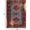 SAFAVIEH Vintage Hamadan Collection Area Rug – 8′ Round, Red & Multi, Traditional Persian Design, Non-Shedding & Easy to Clean, Ideal for Living Room, Bedroom, Dining Space (VTH211A)(Red/Light Blue)