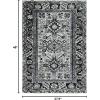 SAFAVIEH Vintage Hamadan Collection Area Rug – 8′ Round, Red & Multi, Traditional Persian Design, Non-Shedding & Easy to Clean, Ideal for Living Room, Bedroom, Dining Space (VTH211A)(Light Grey/Dark Grey)