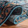 SAFAVIEH Vintage Hamadan Collection Area Rug – 8′ Round, Red & Multi, Traditional Persian Design, Non-Shedding & Easy to Clean, Ideal for Living Room, Bedroom, Dining Space (VTH211A)(Light Blue/Black)