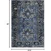 SAFAVIEH Vintage Hamadan Collection Area Rug – 8′ Round, Red & Multi, Traditional Persian Design, Non-Shedding & Easy to Clean, Ideal for Living Room, Bedroom, Dining Space (VTH211A)(Blue/Grey)