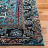 SAFAVIEH Vintage Hamadan Collection Area Rug – 8′ Round, Red & Multi, Traditional Persian Design, Non-Shedding & Easy to Clean, Ideal for Living Room, Bedroom, Dining Space (VTH211A)(Light Blue/Black)
