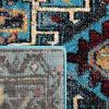 SAFAVIEH Vintage Hamadan Collection Area Rug – 8′ Round, Red & Multi, Traditional Persian Design, Non-Shedding & Easy to Clean, Ideal for Living Room, Bedroom, Dining Space (VTH211A)(Light Blue/Black)