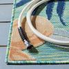 SAFAVIEH Washable Rug Outdoor Cabana Collection – 9′ x 12′, Aqua & Rust, Non-Shedding & Easy to Clean, Ideal for Patio, Backyard, Mudroom (CBN454J)(Green/Rust)