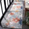 SAFAVIEH Washable Rug Outdoor Cabana Collection – 9′ x 12′, Aqua & Rust, Non-Shedding & Easy to Clean, Ideal for Patio, Backyard, Mudroom (CBN454J)(Grey/Rust)