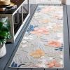 SAFAVIEH Washable Rug Outdoor Cabana Collection – 9′ x 12′, Aqua & Rust, Non-Shedding & Easy to Clean, Ideal for Patio, Backyard, Mudroom (CBN454J)(Grey/Rust)