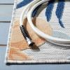SAFAVIEH Washable Rug Outdoor Cabana Collection – 9′ x 12′, Aqua & Rust, Non-Shedding & Easy to Clean, Ideal for Patio, Backyard, Mudroom (CBN454J)(Grey/Rust)