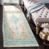 SAFAVIEH Area Rug 8×10 – Classic Vintage Collection – Large – Blue, Oriental Medallion Distressed Design, Non-Shedding & Easy Cleaning, Ideal for Living Room, Bedroom, Office, Dining Space (CLV113M)(Aqua)