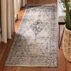 SAFAVIEH Area Rug 8×10 – Classic Vintage Collection – Large – Blue, Oriental Medallion Distressed Design, Non-Shedding & Easy Cleaning, Ideal for Living Room, Bedroom, Office, Dining Space (CLV113M)(Grey)