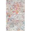 SAFAVIEH Area Rug 8×10 – Madison Collection – Large – Beige & Navy, Modern Abstract Design, Non-Shedding & Easy Cleaning, Ideal for Living Room, Bedroom, Office, Dining Space (MAD454A)(Light Blue/Orange)