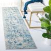 SAFAVIEH Area Rug 8×10 – Madison Collection – Large – Grey & Blue, Modern Abstract Design, Non-Shedding & Easy Cleaning, Ideal for Living Room, Bedroom, Office, Dining Space (MAD471F)(Ivory/Turquoise)