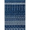 SAFAVIEH Area Rug 8×10 – Tulum Collection – Large – Ivory & Black, Moroccan Boho Distressed Design, Non-Shedding & Easy Cleaning, Ideal for Living Room, Bedroom, Office, Dining Space (TUL229B)(Navy/Ivory)