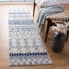 SAFAVIEH Area Rug 8×10 – Tulum Collection – Large – Ivory & Black, Moroccan Boho Distressed Design, Non-Shedding & Easy Cleaning, Ideal for Living Room, Bedroom, Office, Dining Space (TUL229B)(Ivory/Navy)