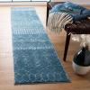 SAFAVIEH Area Rug 8×10 – Tulum Collection – Large – Ivory & Black, Moroccan Boho Distressed Design, Non-Shedding & Easy Cleaning, Ideal for Living Room, Bedroom, Office, Dining Space (TUL229B)(Turquoise/Blue)
